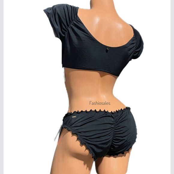 Victoria’s Secret Swim Twist off Shoulder Short-sleeve Bikini Top Xl & Bottom L - Picture 3 of 8